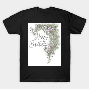 Floral - Happy Birthday T-Shirt